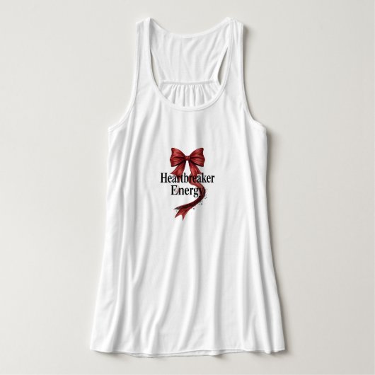 Sassy "Heartbreaker Energy" with Red Bow Tank Top (Design Vorderseite)