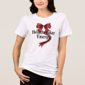 Sassy "Heartbreaker Energy" with Red Bow Tri-Blend Shirt (Vorderseite)