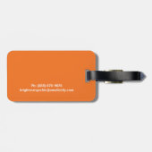Sassy heller orange personalisierter Girly Gepäckanhänger (Rückseite horizontal)