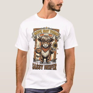 Sassy Highland-Rind Nicht Heute Kaffee Grafik T-Shirt