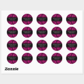 Sassy Hot Pink Zebra Custom Address Label Stickers (Blatt)