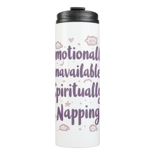 Sassy Introvert Humor mit süßen Wolken Thermosbecher (Vorderseite)