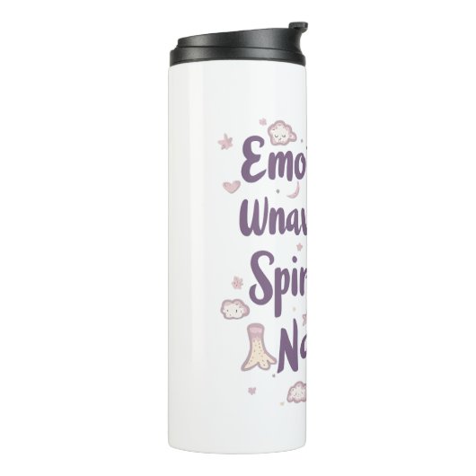 Sassy Introvert Humor mit süßen Wolken Thermosbecher (Nach links gedreht)