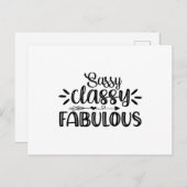 Sassy Klasse fabelhaft Postkarte (Vorne/Hinten)