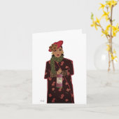 Sassy Lady mit Weinflasche Geburtstag Karte (Gelbe Blume)