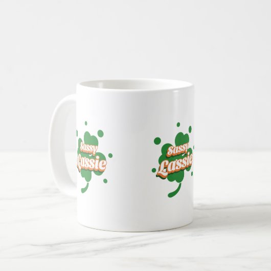 SASSY LASSIE St. Patrick's Day Kaffeetasse (Vorderseite Links)