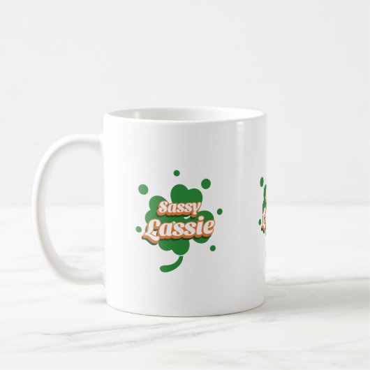 SASSY LASSIE St. Patrick's Day Kaffeetasse (Links)