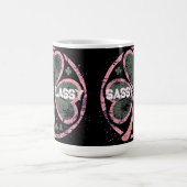 Sassy Lassy Grunge Pink Clover T - Shirt Kaffeetasse (Mittel)