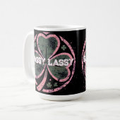 Sassy Lassy Grunge Pink Clover T - Shirt Kaffeetasse (Vorderseite Links)