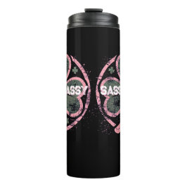 Sassy Lassy Grunge Pink Clover T - Shirt Thermosbecher