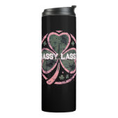 Sassy Lassy Grunge Pink Clover T - Shirt Thermosbecher (Nach links gedreht)