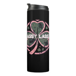 Sassy Lassy Grunge Pink Clover T - Shirt Thermosbecher