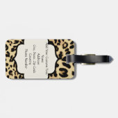 Sassy Leopard Print Mit Monogramm Gepäckanhänger (Rückseite horizontal)