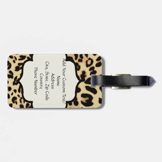 Sassy Leopard Print Mit Monogramm Gepäckanhänger (Rückseite horizontal)