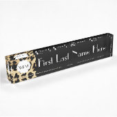Sassy Leopard Print Mit Monogramm Namensplakette