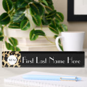 Sassy Leopard Print Mit Monogramm Namensplakette