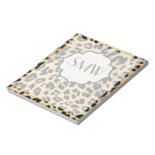 Sassy Leopard Print Mit Monogramm Notizblock (Rotiert)