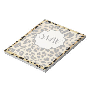 Sassy Leopard Print Mit Monogramm Notizblock