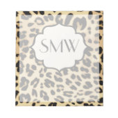Sassy Leopard Print Mit Monogramm Notizblock (Vorderseite)