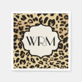 Sassy Leopard Print Mit Monogramm Serviette (Vorderseite)