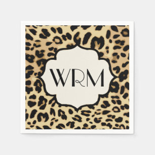 Sassy Leopard Print Mit Monogramm Serviette