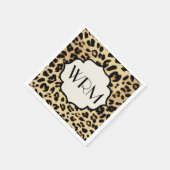 Sassy Leopard Print Mit Monogramm Serviette (Ecke)