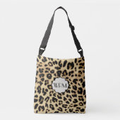 Sassy Leopard Print Mit Monogramm Tragetaschen Mit Langen Trägern (Vorderseite)