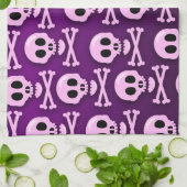 Sassy Lila Skull Geschirrtuch (Gefaltet)