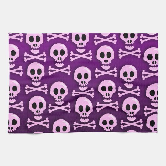 Sassy Lila Skull Geschirrtuch (Horizontal)