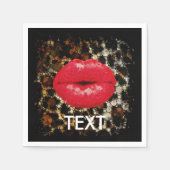 Sassy Lips Animal Print Party Napkin Serviette (Vorderseite)
