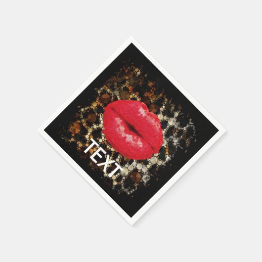 Sassy Lips Animal Print Party Napkin Serviette (Ecke)