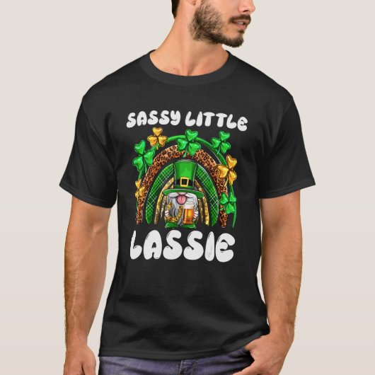 Sassy Little Lassie Rainbow Leopard Green C T-Shirt (Vorderseite)