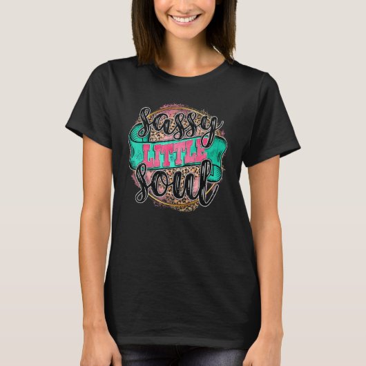 Sassy Little Soul Leopard Sassy Western Southern T-Shirt (Vorderseite)