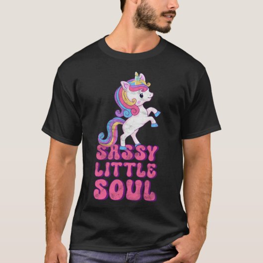 Sassy Little Soul Niedlich Sarcastic Unicorn Kinde T-Shirt (Vorderseite)