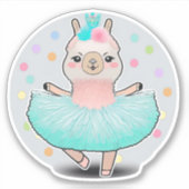 Sassy Llamarina Llama Ballerina Aufkleber (Vorderseite)