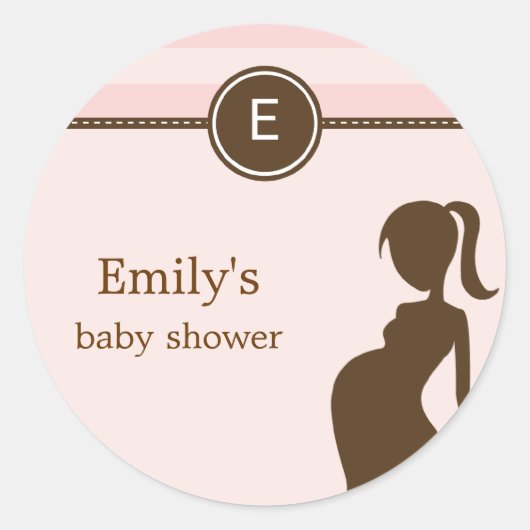 Sassy Mama Baby Dusche Gefallen Sticker - Rosa (Vorderseite)