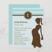 Sassy Mama Babydusche Einladung - Blue (Vorne/Hinten)