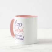 Sassy "Nap Queen" Pastel Typography Tasse (Vorderseite Links)