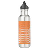 Sassy Orange Polka Dots Monogramm mit Namen Trinkflasche (Links)