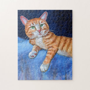 Sassy Orange Tabby Cat Puzzle realistisch