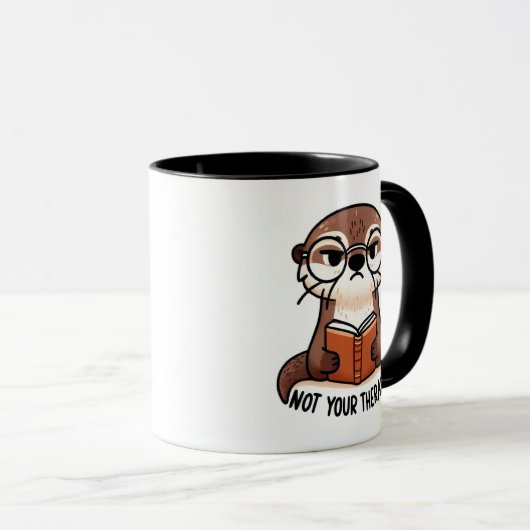 Sassy Otter mit Brille - "Nicht Ihr Therapeut" Tasse (VorderseiteRechts)
