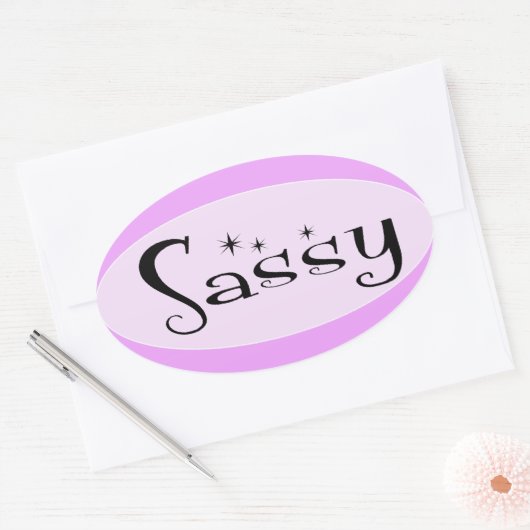 Sassy Ovaler Aufkleber (Umschlag)