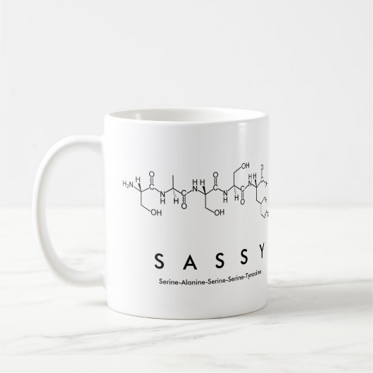 Sassy Peptidnamen-Tasse Kaffeetasse (Links)