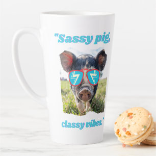 Sassy Pig Classic Vibes - Pig Quote Milchtasse