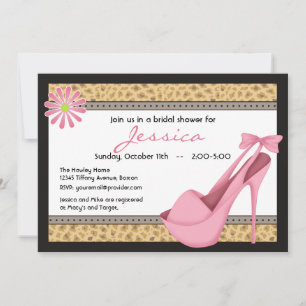 Sassy Pink Heels und Leopard Einladung