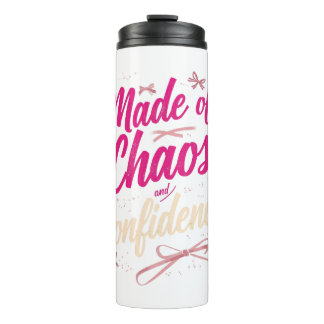 Sassy Pink Typografie Chaos und Selbstvertrauen Thermosbecher