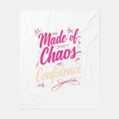 Sassy Pink Typography Chaos And Confidence Fleecedecke (Vorderseite)