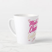 Sassy Pink Typography Chaos And Confidence Milchtasse (Linke Ecke)