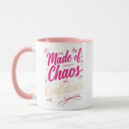 Sassy Pink Typography Chaos And Confidence Tasse (Links)