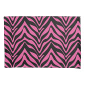 Sassy Pink und Black Zebra Streifen Kissenbezug (Vorderseite-Links)